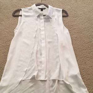 Flowy white button down sleeveless top NWOT
